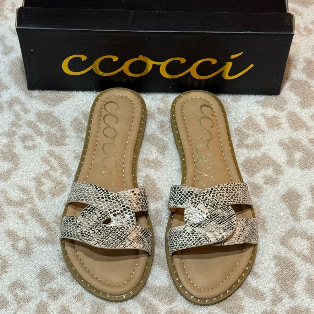 Snake print sandals